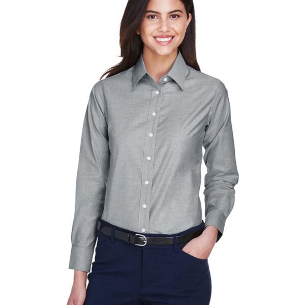 Women's Long Sleeve Oxford Dress Shirt Thumbnail